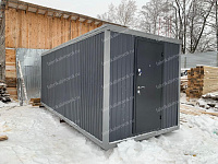 Блок-контейнер Металлический БК-24 Вагонка 6х2.4 RAL 7024